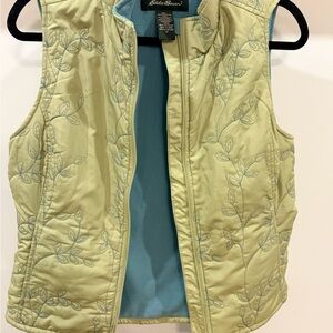 Vintage Eddie Bauer Women's Pale Green Quilted Vest